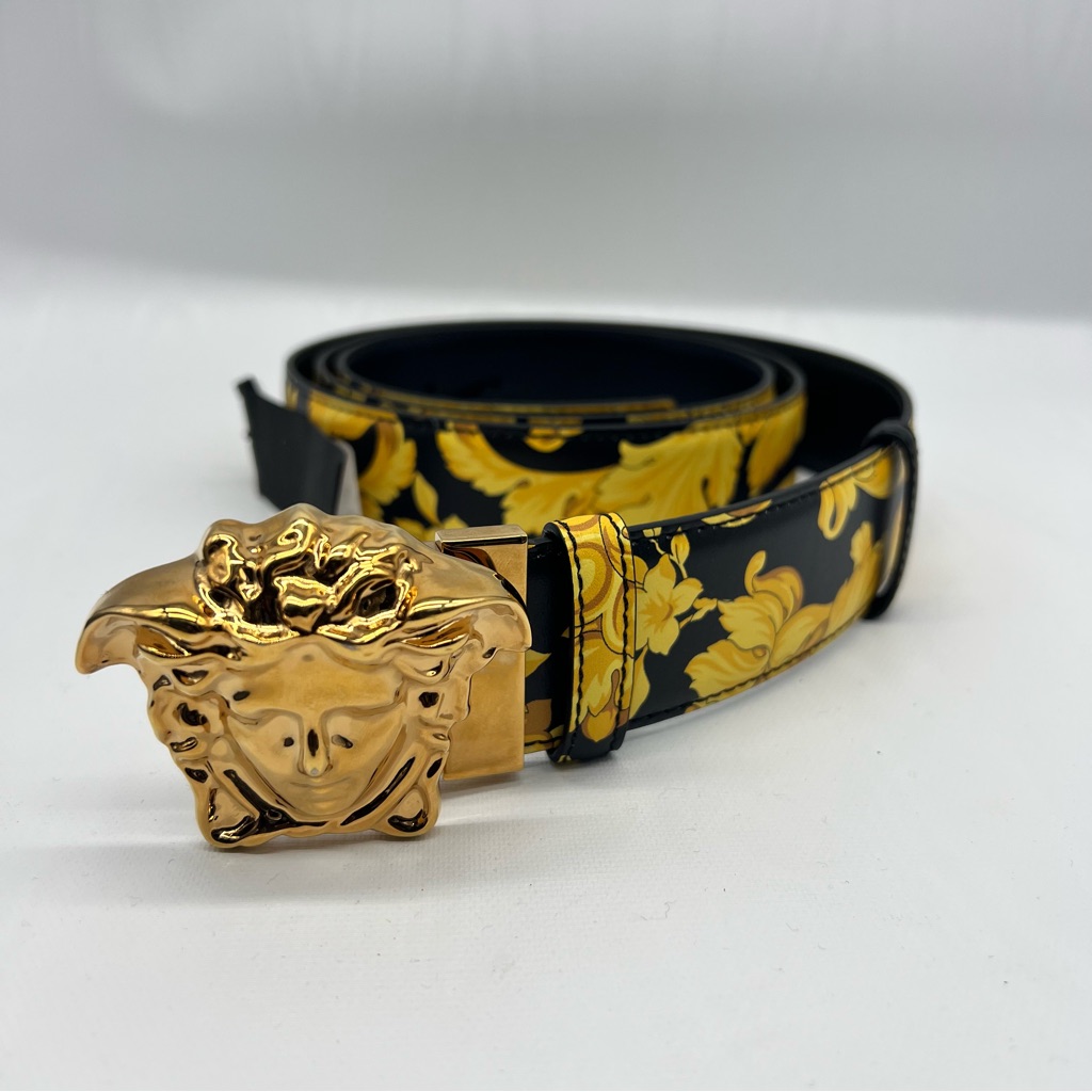 Versace Medusa Buckle Reversible Leather Belt